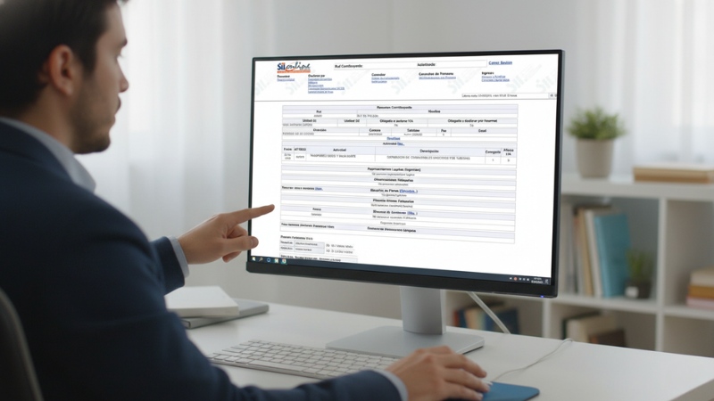 persona en proceso de completar el formulario 22 del SII de Chie